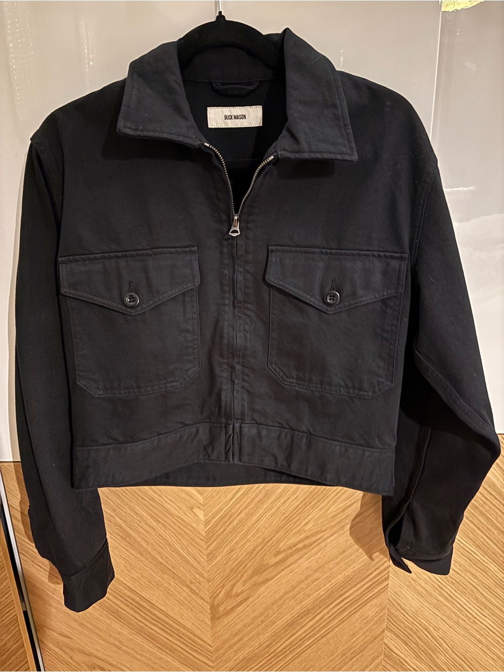 Buck Mason the ridge twill black denim mechanics jacket size small black - Picture 2 of 4